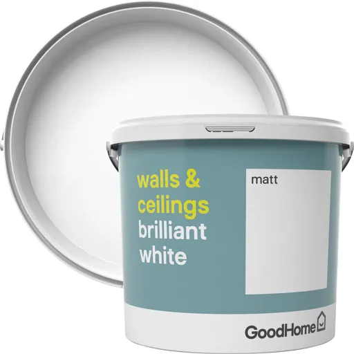 GoodHome Brilliant white Vinyl matt Emulsion paint, 5L