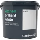 GoodHome Kitchen Brilliant white Matt Emulsion paint 5L