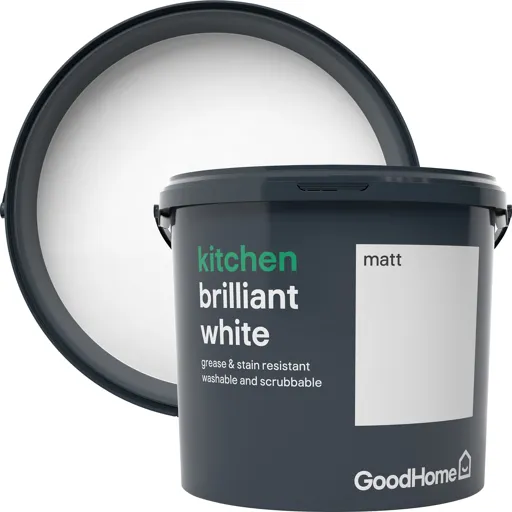 GoodHome Kitchen Brilliant white Matt Emulsion paint 5L