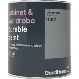 GoodHome Durable Delaware Matt Cabinet & wardrobe paint, 750ml