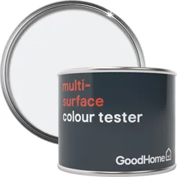 GoodHome North pole (Brilliant white) Satin Multi-surface paint, 70ml Tester pot