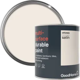 GoodHome Durable Ottawa Satin Multi-surface paint, 750ml