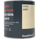 GoodHome Durable Toronto Satin Multi-surface paint, 750ml