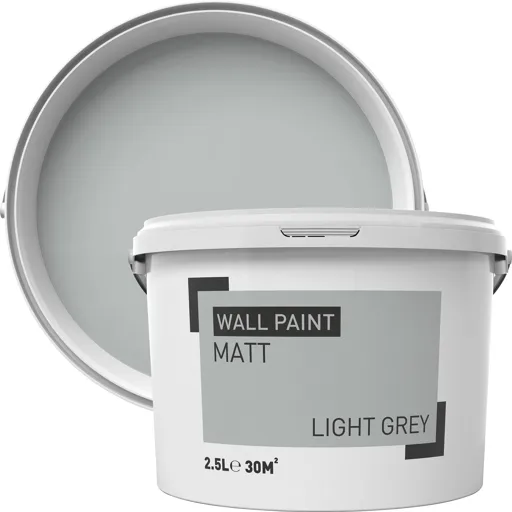 Light grey Matt Emulsion paint, 2.5L