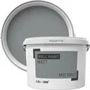 Mid grey Matt Emulsion paint, 2.5L