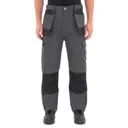 Site Jackal Black & grey Men's Trousers, W32" L32"