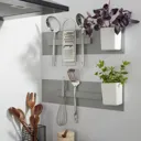 GoodHome Pecel Grey Magnetic Bamboo & magnetic rubber Shelving