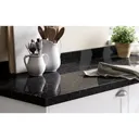 GoodHome 38mm Kabsa Gloss Black Granite effect Laminate & particle board Post-formed Kitchen Worktop, (L)3000mm