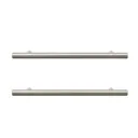 GoodHome Annatto Brushed Nickel effect Steel Bar Cabinet Handle (L)220mm, Pack of 2