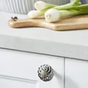 GoodHome Ajika Pewter effect Steel Round Cabinet Handle (L)45mm, Pack of 2