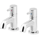 GoodHome Hoffell Chrome-plated Bath Pillar Tap, Pack of 2