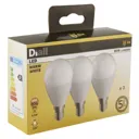 Diall E14 8W 806lm Mini globe Warm white LED Light bulb, Pack of 3