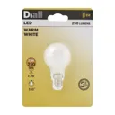 Diall E14 3W 250lm Mini globe Warm white LED Light bulb