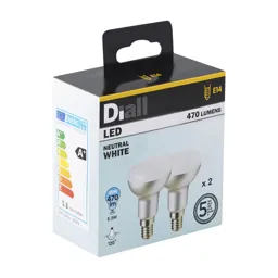 Diall E14 5W 470lm Reflector Neutral white LED Light bulb, Pack of 2