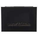 Lingga Flat glass front panel Black Glass effect Electric Fire