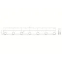 GoodHome Koros White Steel Hook rail, (L)482mm (H)40mm