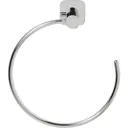 GoodHome Koros Silver effect Chrome-plated Wall-mounted Towel ring