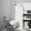 GoodHome Ormara Silver effect Toilet brush & holder