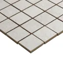 Metal ID Light grey Matt Concrete effect Porcelain 5x5 Mosaic tile, (L)305mm (W)305mm