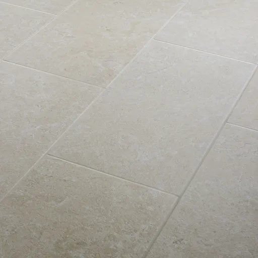 Soft lime stone Warm cream Matt Patterned Stone effect Porcelain Wall & floor Tile, Pack of 7, (L)600mm (W)300mm