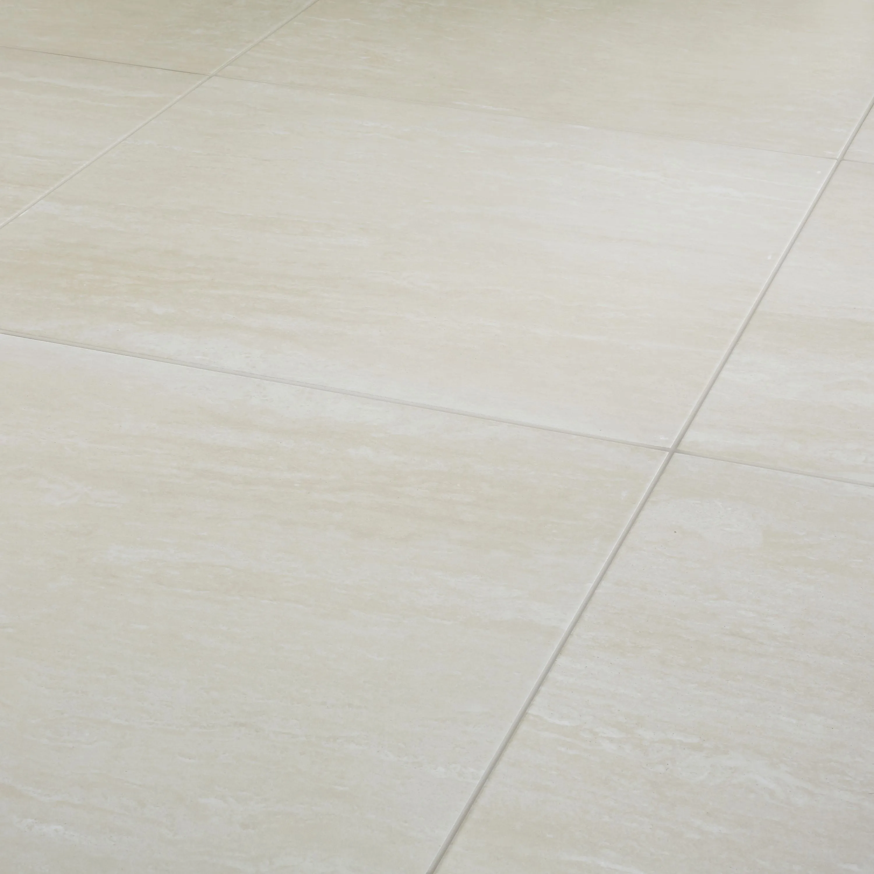Soft travertin Beige Matt Stone effect Patterned Travertine Indoor Wall & floor Tile, Pack of 3, (L)600mm (W)600mm
