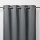 Vestris Dark grey Plain Thermal lined Eyelet Curtain (W)140cm (L)260cm, Single