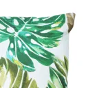 Agathe Palm leaf Green & white Cushion (L)40cm x (W)60cm