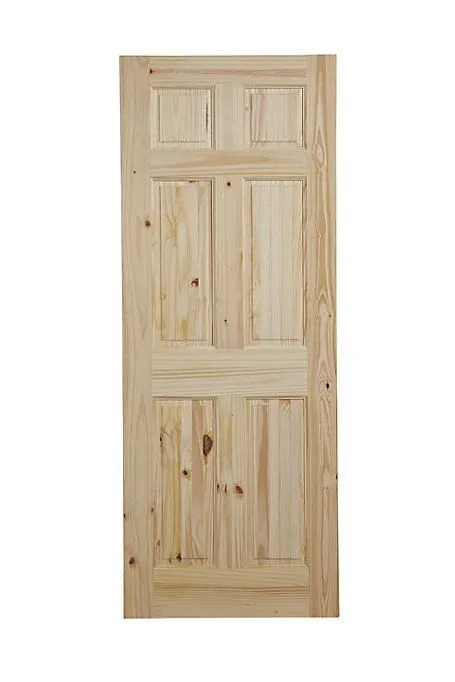 6 panel Knotty pine LH & RH Internal Door, (H)1981mm (W)610mm