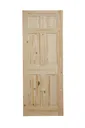 6 panel Knotty pine LH & RH Internal Door, (H)2040mm (W)826mm