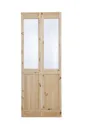 4 panel 2 Lite Frosted Glazed Knotty pine Internal Bi-fold Door set, (H)1946mm (W)750mm