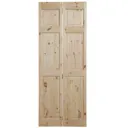 6 panel Knotty pine Internal Bi-fold Door set, (H)1945mm (W)675mm