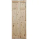 6 panel Knotty pine Internal Bi-fold Door set, (H)1950mm (W)750mm