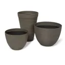 Momoka Grey Plastic Round Plant pot (Dia)40cm