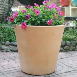 Mali White washed Terracotta White washed Round Plant pot (Dia)53cm
