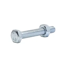 Diall M6 Hex Carbon steel (grade 5.8) Bolt & nut (L)40mm, Pack of 10