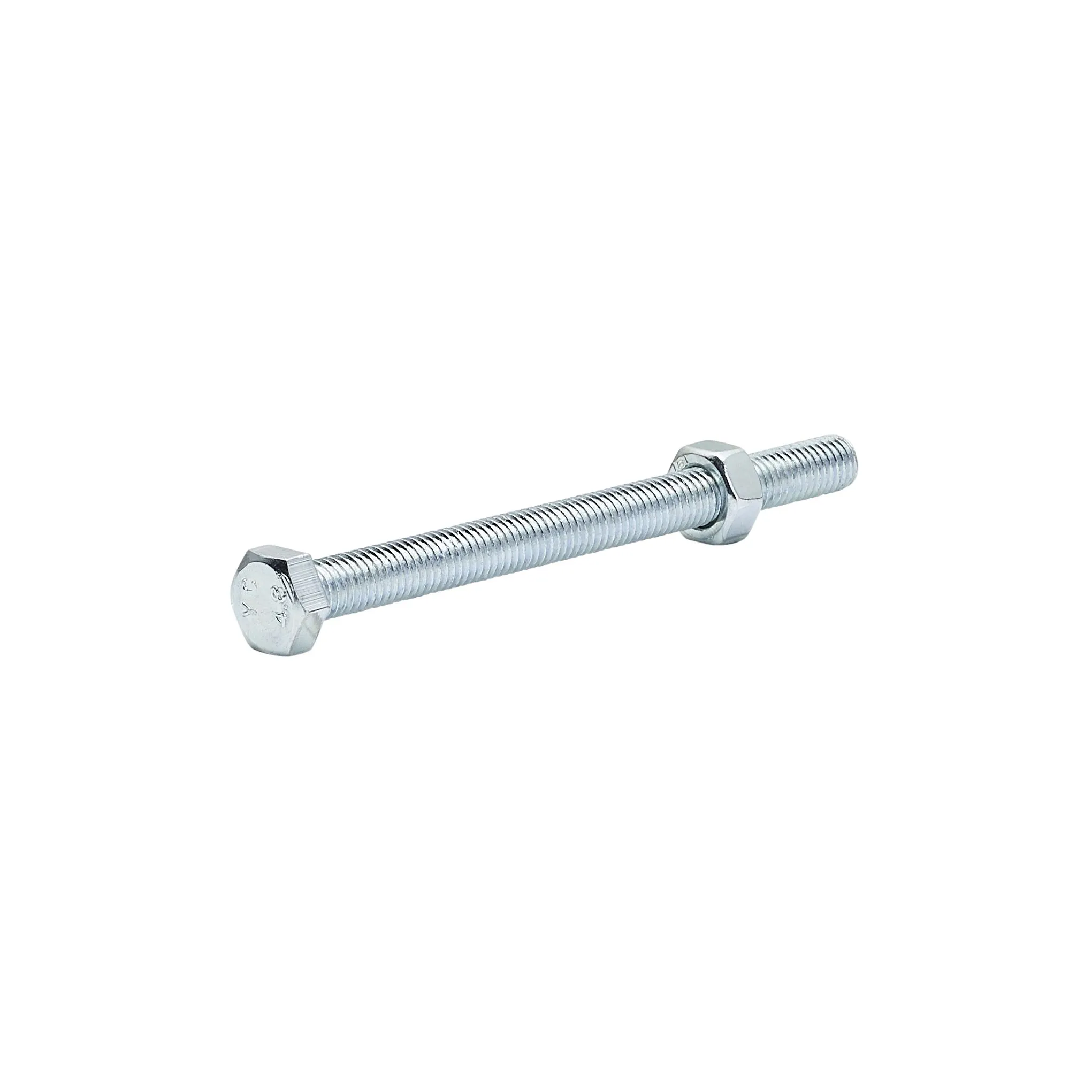 Diall M8 Hex Carbon steel (grade 5.8) Bolt & nut (L)100mm, Pack of 10