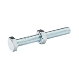 Diall M10 Hex Carbon steel Bolt & nut (L)80mm, Pack of 10
