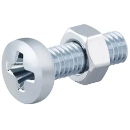 Diall M5 Carbon steel Pan head Machine screw & nut (L)16mm, Pack of 20