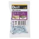 Diall M5 Carbon steel Countersunk Machine screw & nut (L)25mm, Pack of 20