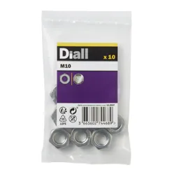 Diall M10 Stainless steel Lock Nut, Pack of 10