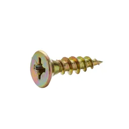 Diall PZ Double-countersunk Yellow-passivated Steel Wood screw (Dia)5mm (L)20mm, Pack of 100