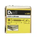 Diall Yellow zinc-plated Carbon steel Wood Screw (Dia)3.5mm (L)30mm, Pack of 100