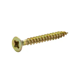 Diall Yellow zinc-plated Carbon steel Wood Screw (Dia)3.5mm (L)30mm, Pack of 100