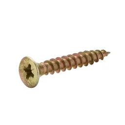 Diall Yellow-passivated Carbon steel Screw (Dia)4.5mm (L)30mm, Pack of 100
