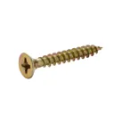 Diall Yellow-passivated Carbon steel Screw (Dia)4mm (L)30mm, Pack of 500