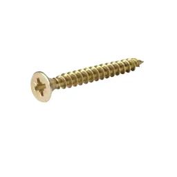 Diall Yellow-passivated Carbon steel Screw (Dia)3.5mm (L)60mm, Pack of 100