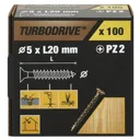 TurboDrive Yellow-passivated Steel Screw (Dia)5mm (L)20mm, Pack of 100