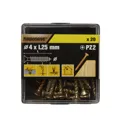 TurboDrive Yellow zinc-plated Steel Wood Screw (Dia)4mm (L)25mm, Pack of 20