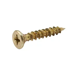 TurboDrive Yellow zinc-plated Steel Wood Screw (Dia)5mm (L)30mm, Pack of 20