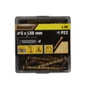 TurboDrive Yellow zinc-plated Steel Wood Screw (Dia)5mm (L)50mm, Pack of 20